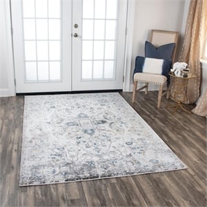 Alora Decor Lavish 7'10&quotx9'10&quot Beige/Gray/Rust/Blue Power-Loomed Area Rug