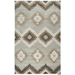 Alora Decor Napoli 5' x 8' Southwestern Motifs Blue/Ivory Hand-Tufted Area Rug