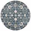 Alora Decor Napoli 8' Round Traditional Motifs Blue/Ivory Hand-Tufted Area Rug