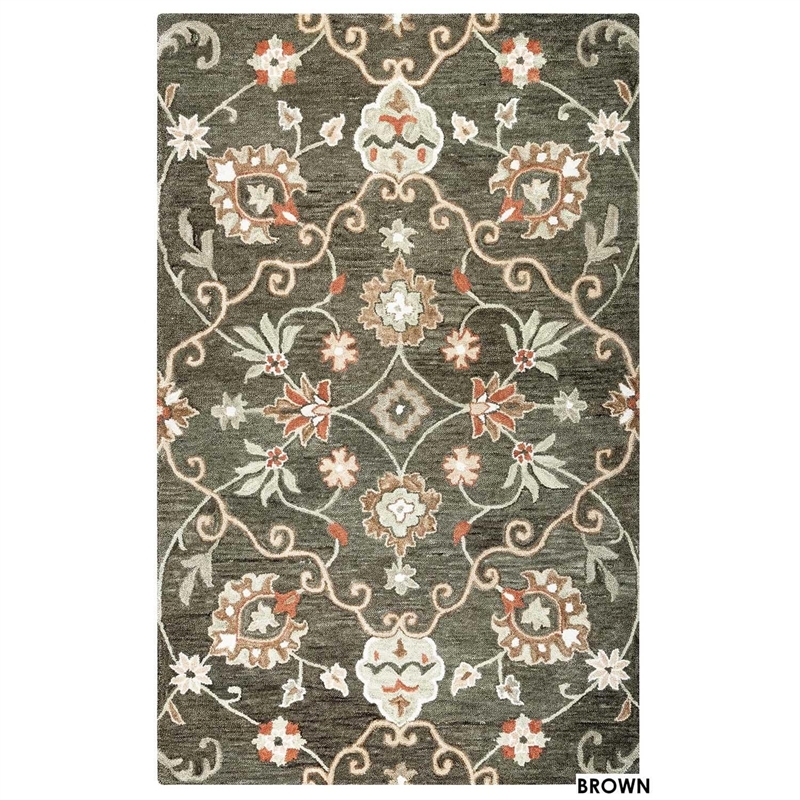 Alora Decor Napoli 8' x 10' Traditional Motifs Blue/Ivory Hand-Tufted Area Rug