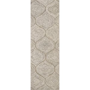 Alora Decor London 2'6&quot x 8' Trellis Brown/Gray/Rust/Blue Hand-Tufted Area Rug