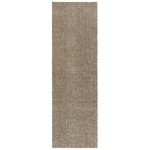 Alora Decor London 2'6&quot x 10' Solid Brown/Gray/Rust/Blue Hand-Tufted Area Rug