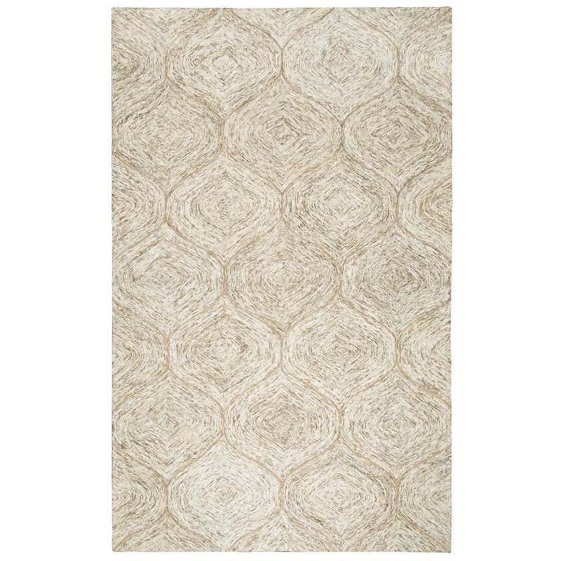 Alora Decor London 5' x 8' Trellis Brown/Gray/Rust/Blue Hand-Tufted Area Rug