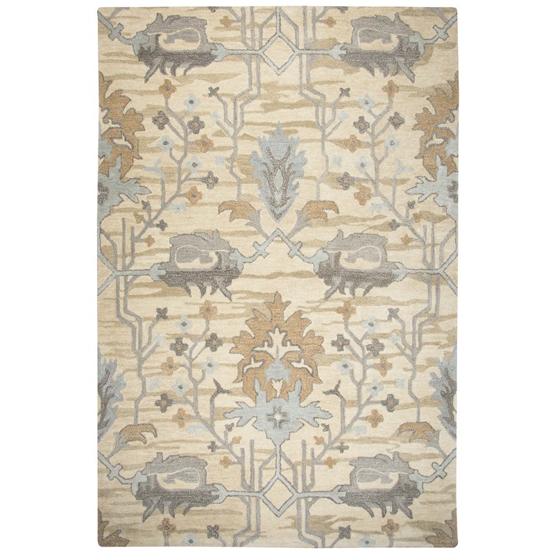 Alora Decor Liberty 5' x 8' Motif Beige/Gray Blue/Gray/Cream/Lt. Brown Area Rug