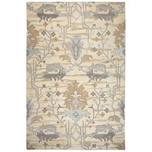 Alora Decor Liberty 5' x 8' Motif Beige/Gray Blue/Gray/Cream/Lt. Brown Area Rug