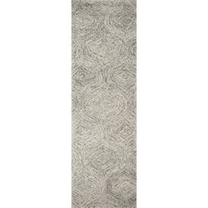 Alora Decor London 2'6&quot x 8' Trellis Beige/Gray/Rust/Blue Hand-Tufted Area Rug