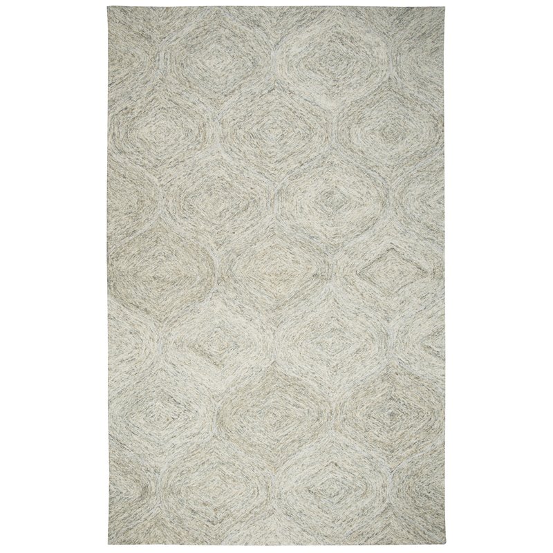 Alora Decor London 8' x 10' Trellis Beige/Gray/Rust/Blue Hand-Tufted Area Rug