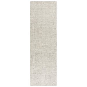 Alora Decor London 2'6&quot x 8' Solid Beige/Gray/Rust/Blue Hand-Tufted Area Rug