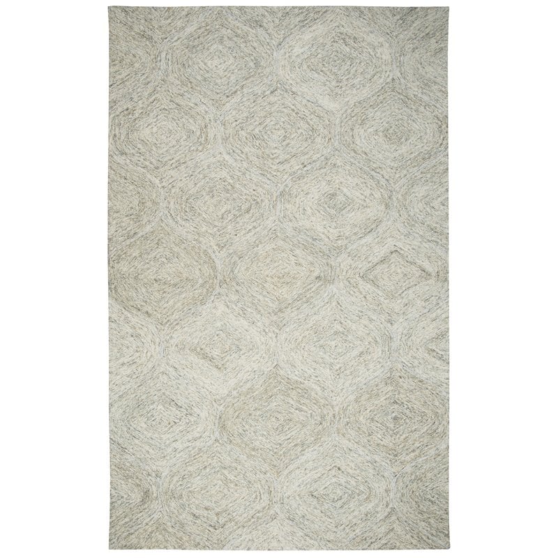 Alora Decor London 3' x 5' Trellis Beige/Gray/Rust/Blue Hand-Tufted Area Rug