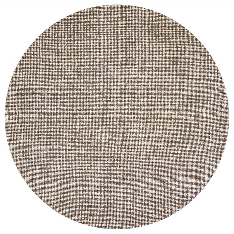 Alora Decor London 8' Round Solid Brown/Gray/Rust/Blue Hand-Tufted Area Rug