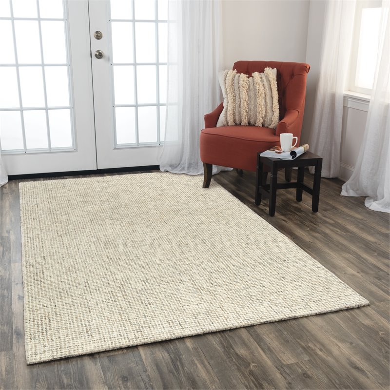 Alora Decor London 5' x 8' Tweed Beige/Brown/Ivory Hand-Tufted Area Rug
