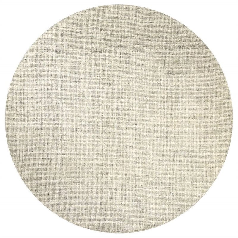 Alora Decor London 8' Round Solid Beige/Gray/Rust/Blue Hand-Tufted Area Rug