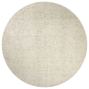 Alora Decor London 8' Round Solid Beige/Gray/Rust/Blue Hand-Tufted Area Rug