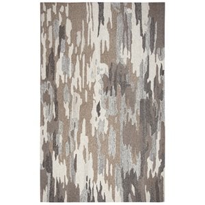Alora Decor Makalu 3' x 5' Abstract Brown/Natural Hand-Tufted Area Rug