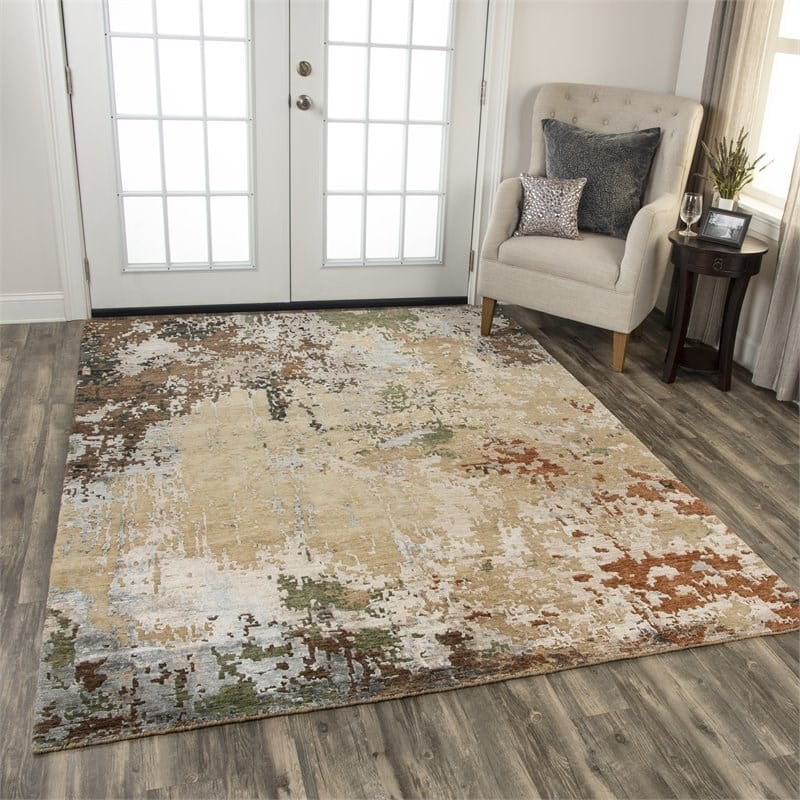 Alora Decor Noble 9' x 12' Beige/Brown/Gray/Rust/Blue Hand Knot Area Rug