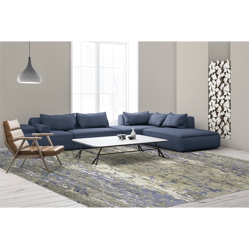 Alora Decor Noble 9' x 12' Brown/Beige/Gray/Rust/Blue Hand Knot Area Rug