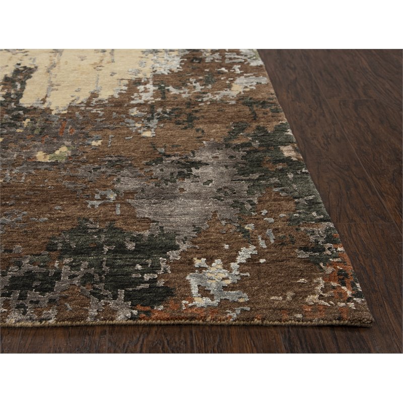Alora Decor Noble 6' x 9' Abstract Beige/Brown/Gray/Rust/Blue Hand Knot Area Rug