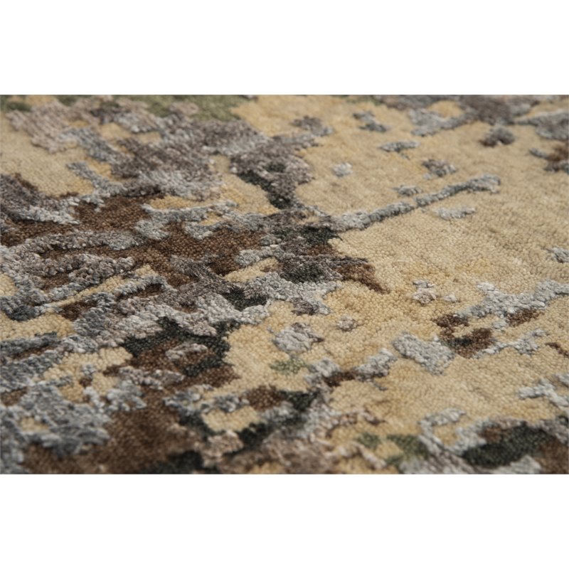 Alora Decor Noble 6' x 9' Abstract Beige/Brown/Gray/Rust/Blue Hand Knot Area Rug