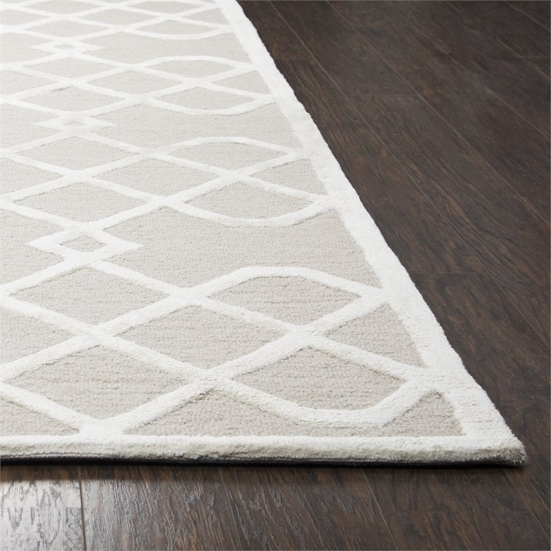 Alora Decor Madison 3' x 5' Trellis Beige/Ivory Hand-Tufted Area Rug