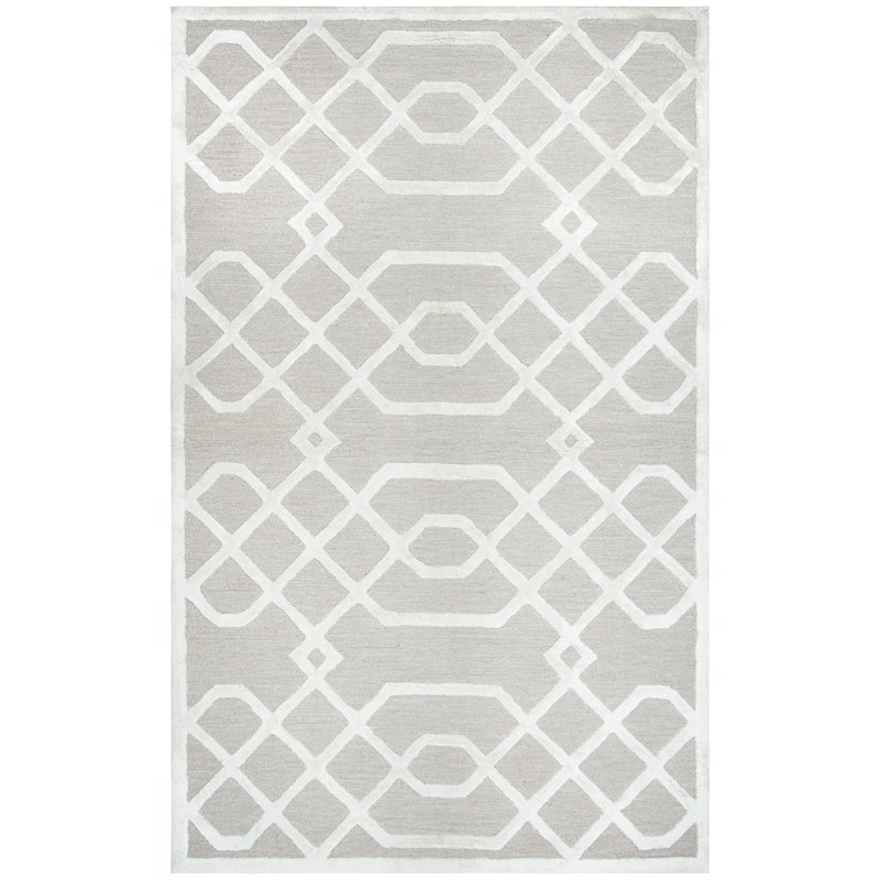 Alora Decor Madison 3' x 5' Trellis Beige/Ivory Hand-Tufted Area Rug