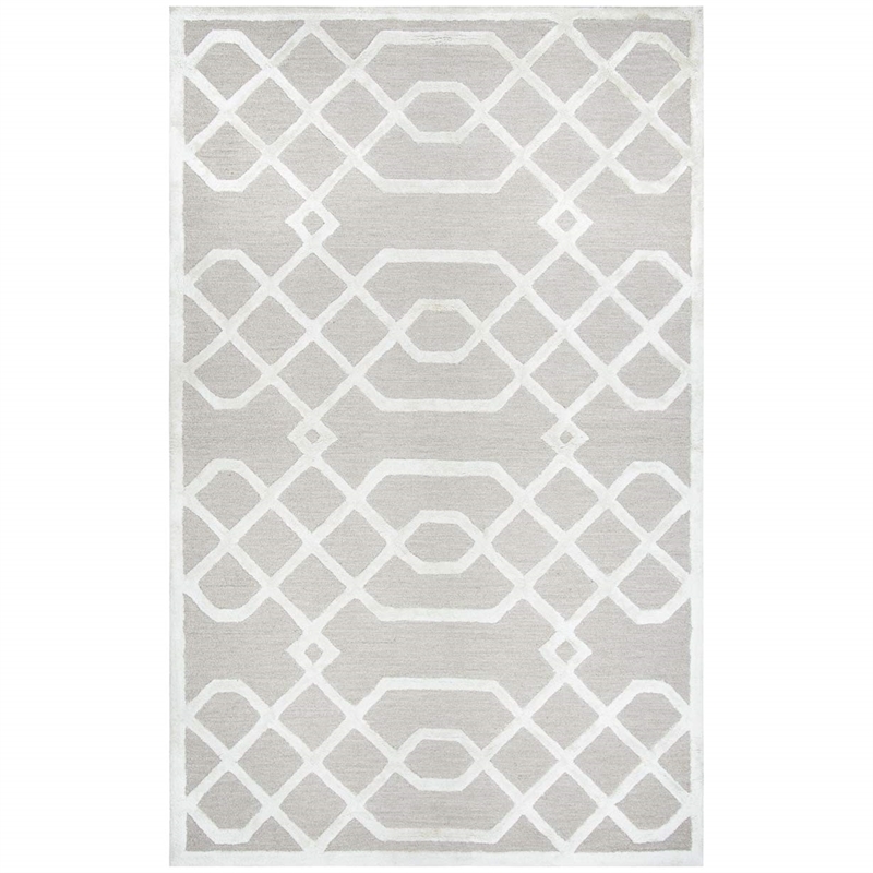 Alora Decor Madison 5' x 8' Trellis Beige/Ivory Hand-Tufted Area Rug