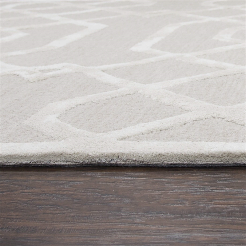 Alora Decor Madison 5' x 8' Trellis Beige/Ivory Hand-Tufted Area Rug