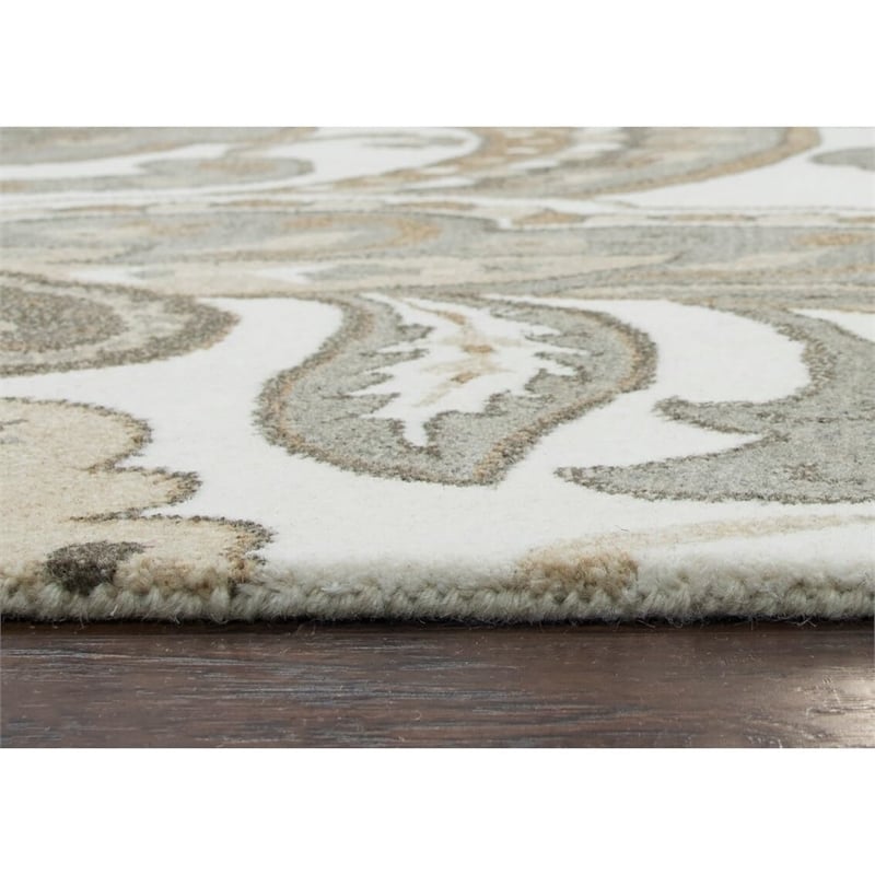 Alora Decor Makalu 3' x 5' Paisley Beige/Natural Hand-Tufted Area Rug