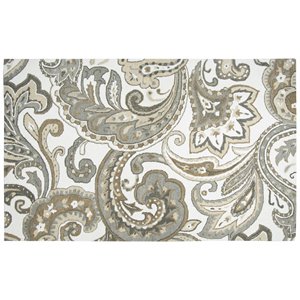 alora decor makalu 3' x 5' paisley beige/natural hand-tufted area rug