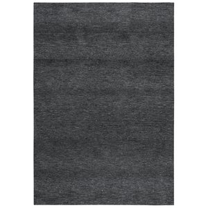 Alora Decor Luna 5'x7'6&quot Solid/Tone on Tone Charcoal/Charcoal Area Rug