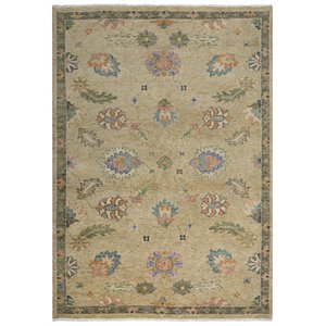 Alora Decor Muse 8' x 10' Beige/Brown/Purple/ Green/ Orange Hand Knotted Rug