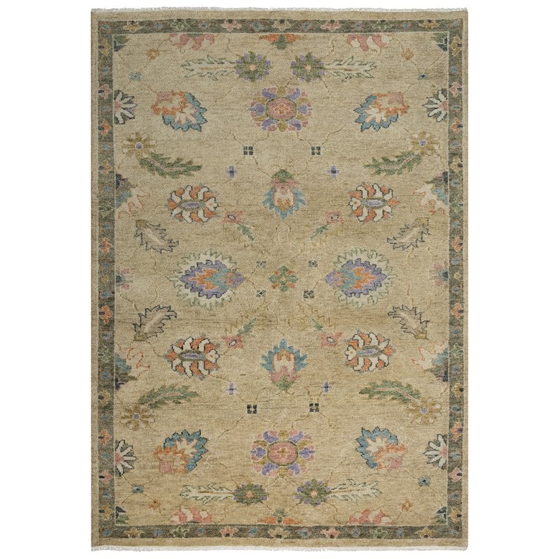Alora Decor Muse 6' x 9' Beige/Brown/Purple/ Green/ Orange Hand Knotted Area Rug