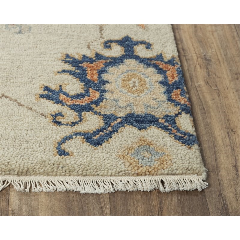 Alora Decor Muse 6' x 9' Beige/Beige/ Blue/ Yellow Hand Knotted Area Rug