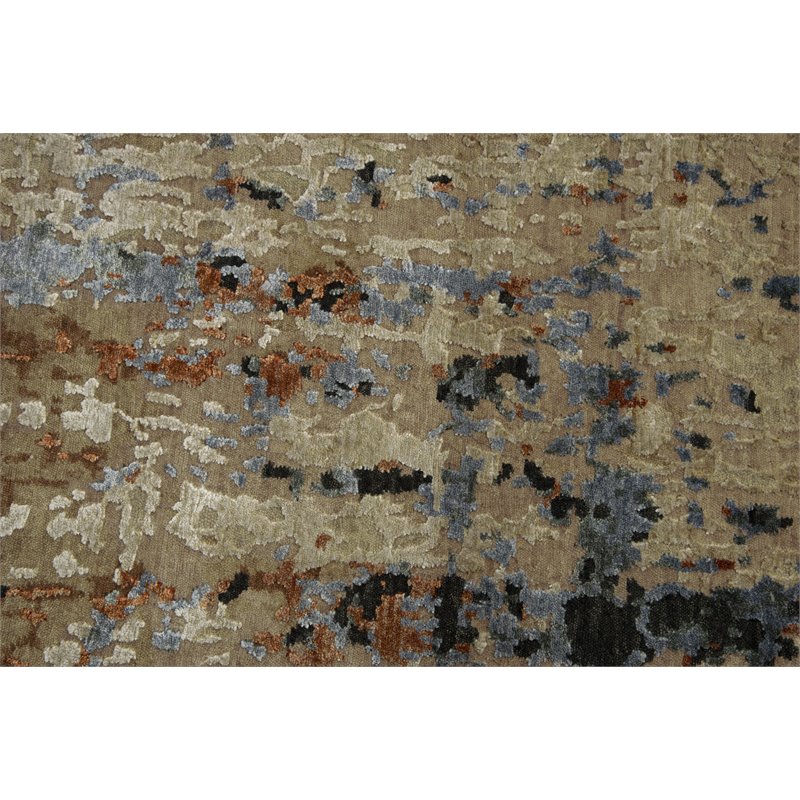 Alora Decor Noble 8' x 10' Abstract Beige Rust/Gray/Rust/Blue Hand Knot Area Rug