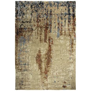Alora Decor Noble 8' x 10' Abstract Beige Rust/Gray/Rust/Blue Hand Knot Area Rug