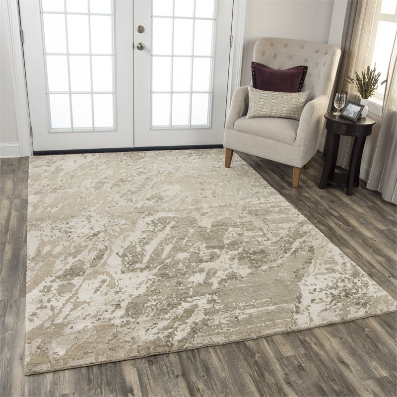 Alora Decor Noble 8' x 10' Abstract Beige/Gray/Rust/Blue Hand Knot Area Rug