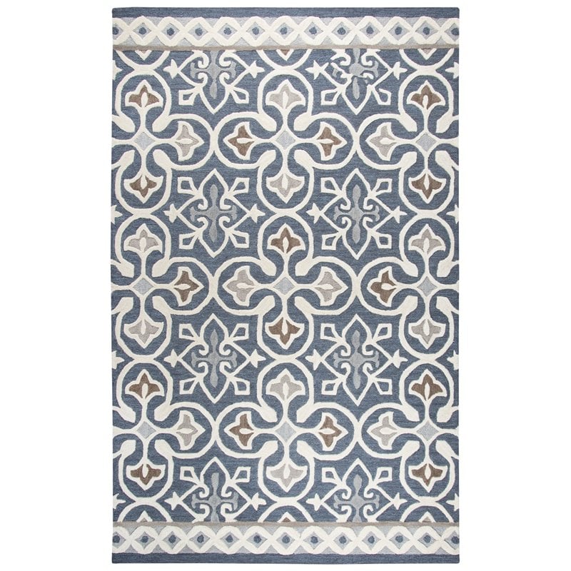 Alora Decor Lavine 5' x 8' Blue/Gray/Natural/Taupe/Gray Hand-Tufted Area Rug