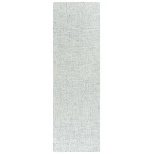 Alora Decor London 2'6&quot x 8' Solid Blue/Gray/Rust/Blue Hand-Tufted Area Rug