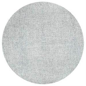 Alora Decor London 8' Round Solid Blue/Gray/Rust/Blue Hand-Tufted Area Rug