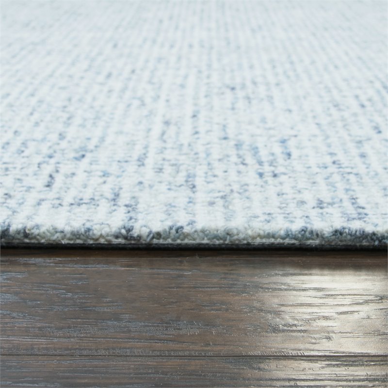 Alora Decor London 3' x 5' Solid Blue/Gray/Rust/Blue Hand-Tufted Area Rug