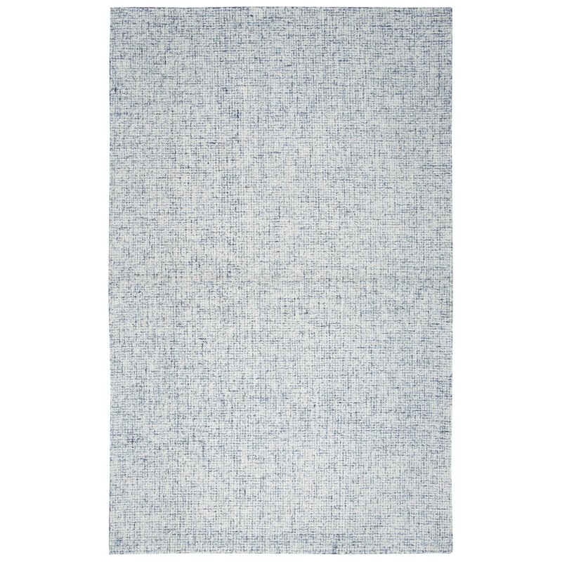 Alora Decor London 3' x 5' Solid Blue/Gray/Rust/Blue Hand-Tufted Area Rug