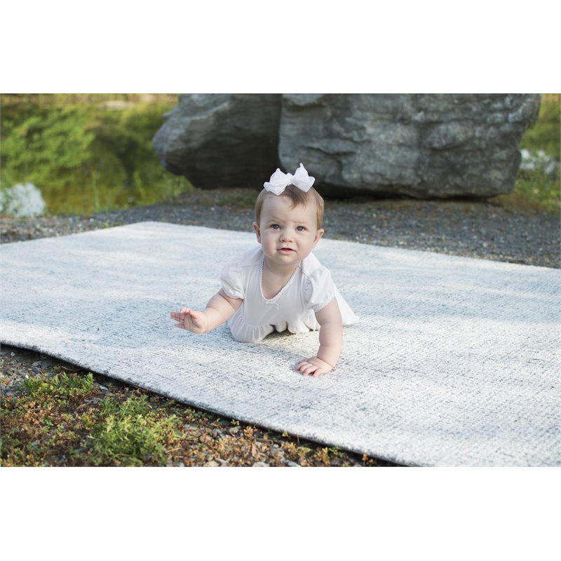 Alora Decor London 5' x 8' Solid Blue/Gray/Rust/Blue Hand-Tufted Area Rug