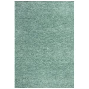 Alora Decor Luna 5'x7'6&quot Solid/Tone on Tone Aqua/Blue Hand-Tufted Area Rug