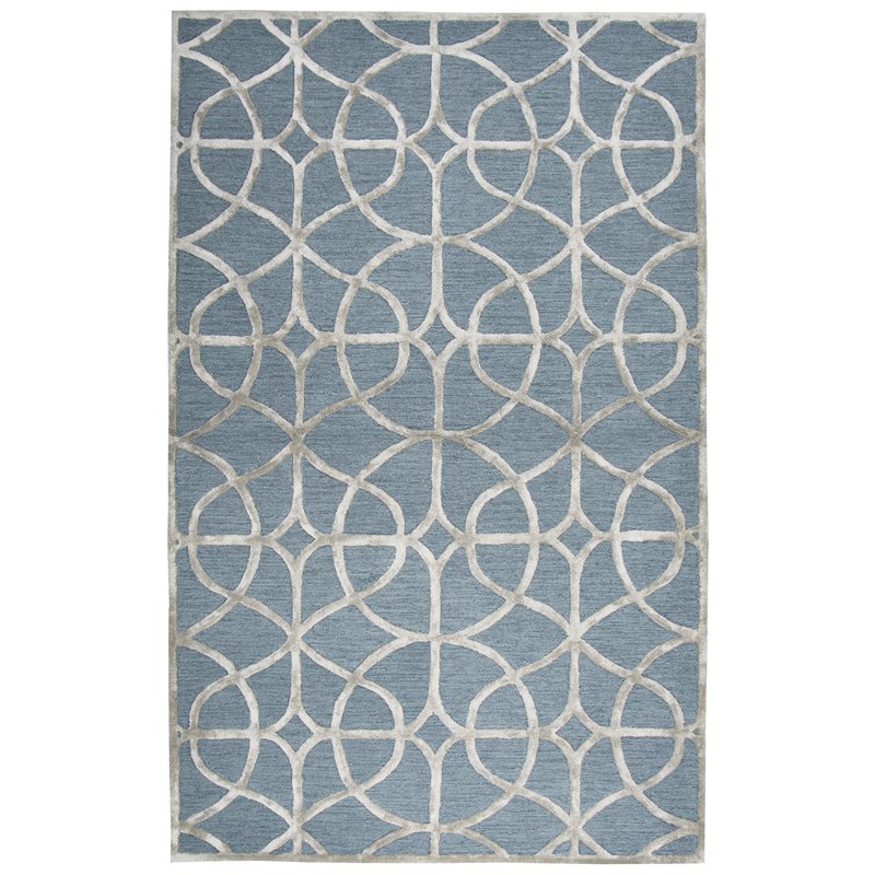 Alora Decor Madison 8' x 10' Trellis Denim/Gray Hand-Tufted Area Rug
