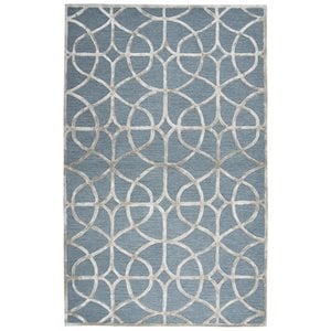 Alora Decor Madison 3' x 5' Trellis Denim/Gray Hand-Tufted Area Rug