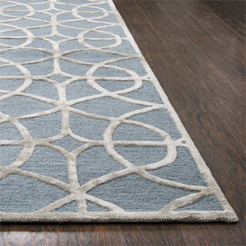 Alora Decor Madison 5' x 8' Trellis Denim/Gray Hand-Tufted Area Rug