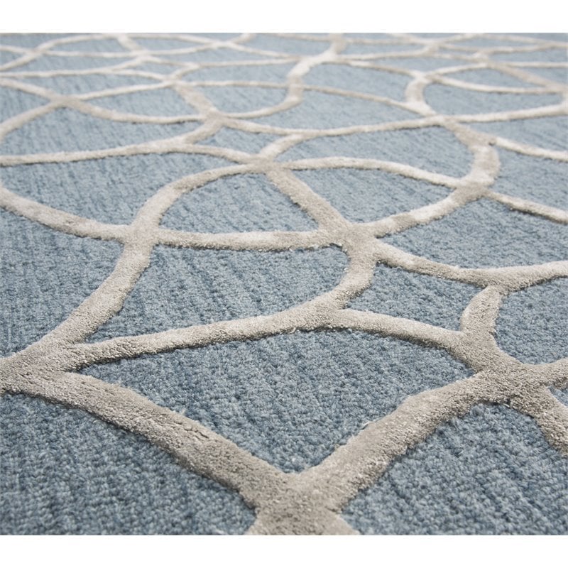 Alora Decor Madison 5' x 8' Trellis Denim/Gray Hand-Tufted Area Rug