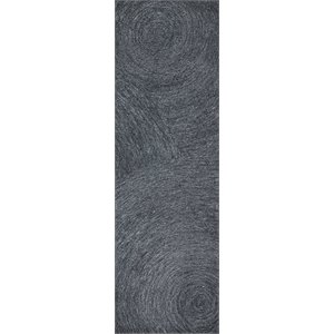 Alora Decor London 2'6&quot x 8' Swirl Gray/Gray/Rust/Blue Hand-Tufted Area Rug