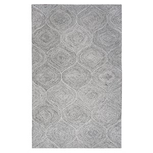 Alora Decor London 3' x 5' Trellis Gray/Gray/Rust/Blue Hand-Tufted Area Rug