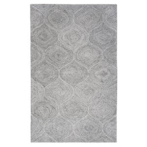Alora Decor London 5' x 8' Trellis Gray/Gray/Rust/Blue Hand-Tufted Area Rug