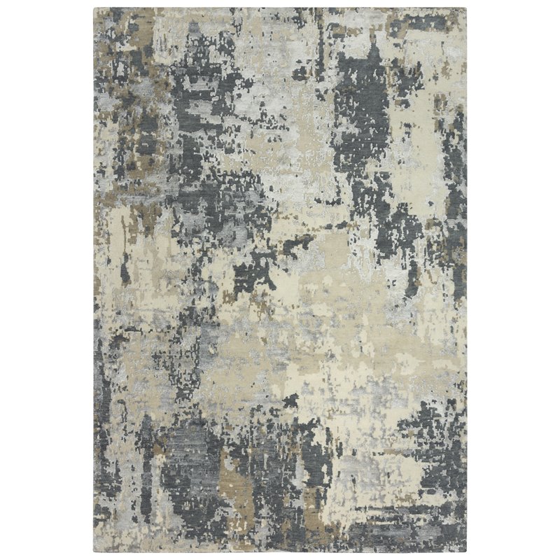 Alora Decor Noble 8' x 10' Abstract Ivory/Gray/Brown/Beige Hand Knot Area Rug